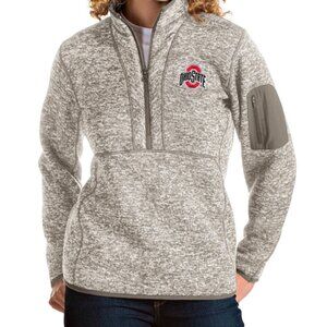 Ladies Ohio State Buckeyes 1/2 Zip Oatmeal Fortune Pullover Sweater XL NWT!